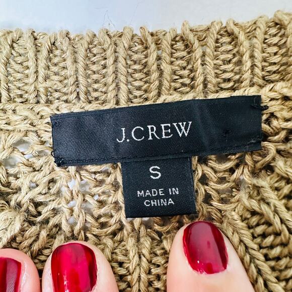 J.Crew Relaxed-fit linen beach sweater in Light Walnut Small - Picture 3 of 9